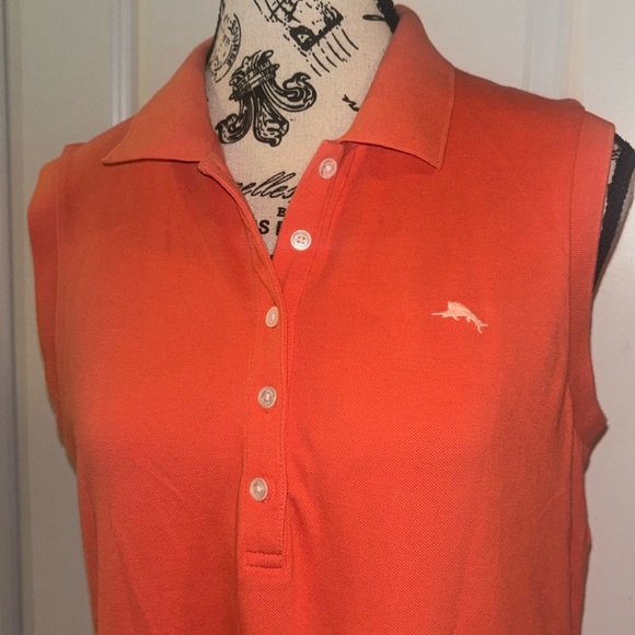Tommy Bahama Shirt Dress Women Medium Orange Polo Short Sleeve Women’s - Picture 2 of 7